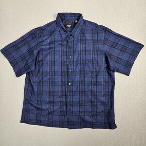 Haggar Luxury Microfiber Men's Short Sleeve Button Down Shirt  | Size: XXL